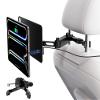 KU XIU Magnetic Wireless Charging Car Headrest Tablet Holder for iPad Pro 13'' M4/M5 Only, Adjustable Long Arm Tablet Car Mount Back Seat for Kids, Road Trip Essentials Holder with Air Vent Stand view 1