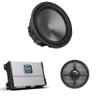 Wet Sounds HTM-1 - HTM Series Full-Range Class-D 1200 Watt at 1 Mono Amplifier, REVO 10 FA S4 V3 - REVO Series 10" Free Air 4 V3 Subwoofer, Black REVO 10 XW-B Grille V3 - view 1