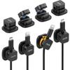 8 Pack Rotatable Cord Organizer Clips with Spring, Adhesive Charging Cords Holder for Desk, Nightstand, Laptop, Phone Charging Clips & Car Cable Management for Home & Office Use - Black view 1