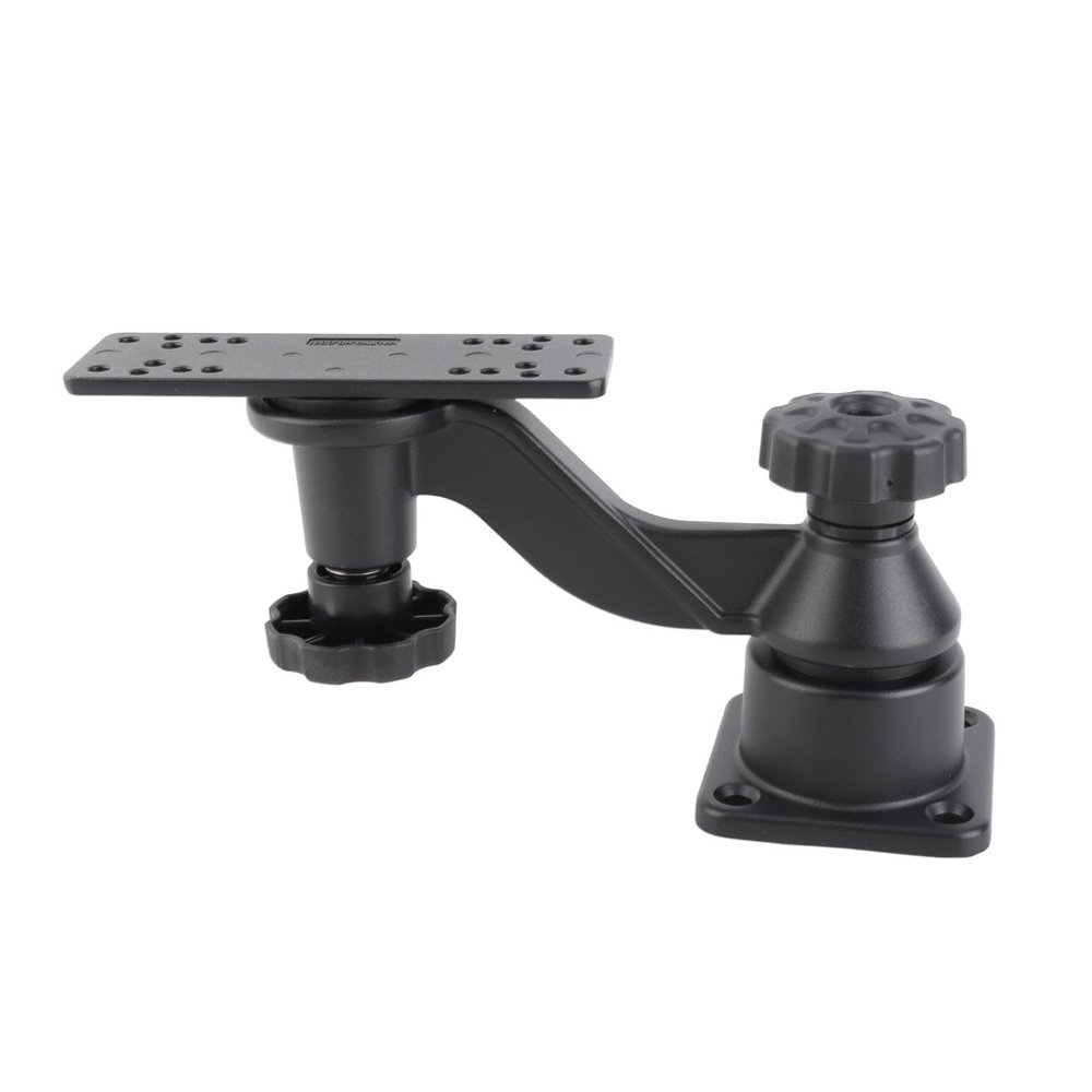 FUZHUI 6in Swing Arm Mount for Fish Finders, Marine Grade Aluminum, Horizontal Base, 360 Rotation, Compatible with Lowrance, Eagle