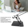 Beufee Foldable Laptop Stand, Height Adjustable Laptop Riser Computer Stand Carbon Steel Computer Riser for Desk view 2