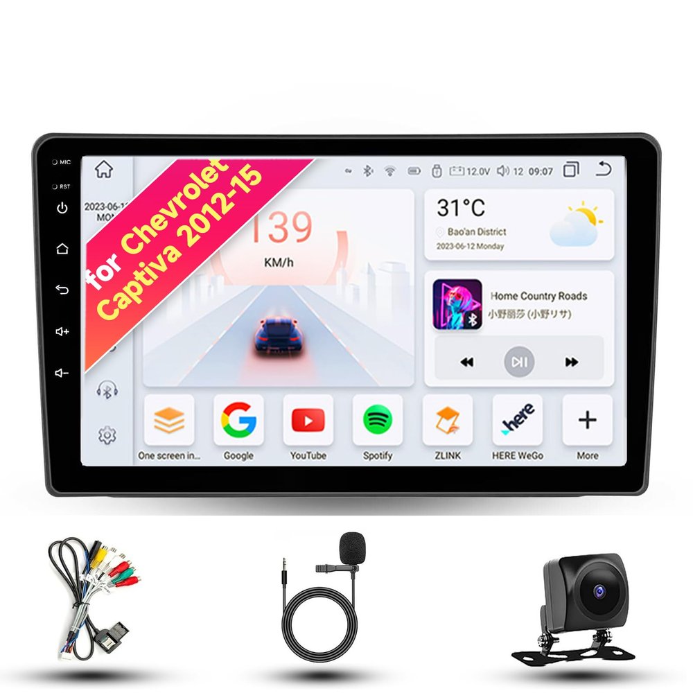8CORE 2+32GB Radio for 2012-2015 Chevrolet Captiva Android 13 9" IPS Touch Screen, Car Stereo with CarPlay & Android Auto, GPS Navigation DSP SWC 5G WiFi Camera