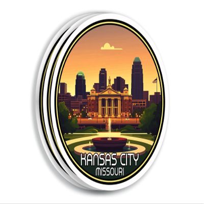 (3 Pack 3X3) Kansas City Stickers - Move to Kansas Sticker - Mo Travel Gift - Kansas Souvenir Tourist - Us Travel Gift - Decal for Laptop - Water Bottle - Suitcase