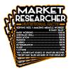 (4Pcs) Market Researcher Vinyl Decal Sticker  Nutritional Facts Quote for Laptops, Water Bottles, Cars, Bumpers, Toolboxes  Gift for Coworker, Office, Birthday, Christmas  Waterproof Vinyl Sticker view 1