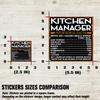 Kitchen Manager Vinyl Decal Sticker Nutritional Facts Quote for Laptops, Water Bottles, Cars, Bumpers, Toolboxes Gift for Coworker, Office, Birthday, Christmas Waterproof Vinyl, Easy Peel view 2