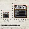 (4Pcs) Medical Assembler Vinyl Decal Sticker  Nutritional Facts Quote for Laptops, Water Bottles, Cars, Bumpers, Toolboxes  Gift for Coworker, Office, Birthday, Christmas  Waterproof Vinyl Sticker view 2