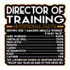 Director of Training Vinyl Decal Sticker Nutritional Facts Quote for Laptops, Water Bottles, Cars, Bumpers, Toolboxes Gift for Coworker, Office, Birthday, Christmas Waterproof Vinyl, Easy Peel view 1