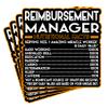 (4Pcs) Reimbursement Manager Vinyl Decal Sticker  Nutritional Facts Quote for Laptops, Water Bottles, Cars  Gift for Coworker, Office, Birthday, Christmas  Waterproof Vinyl Sticker view 1