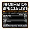 Information Specialist Vinyl Decal Sticker Nutritional Facts Quote for Laptops, Water Bottles, Cars, Bumpers, Toolboxes Gift for Coworker, Office, Birthday, Christmas Waterproof Vinyl, Easy Peel view 1