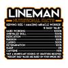 Lineman Vinyl Decal Sticker Nutritional Facts Quote for Laptops, Water Bottles, Cars, Bumpers, Toolboxes Gift for Coworker, Office, Birthday, Christmas Waterproof Vinyl, Easy Peel view 1