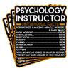 (4Pcs) Psychology Instructor Vinyl Decal Sticker  Nutritional Facts Quote for Laptops, Water Bottles, Cars  Gift for Coworker, Office, Birthday, Christmas  Waterproof Vinyl Sticker view 1