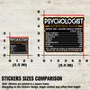 (4Pcs) Psychologist Vinyl Decal Sticker Nutritional Facts Quote for Laptops, Water Bottles, Cars, Bumpers, Toolboxes Gift for Coworker, Office, Birthday, Christmas Waterproof Vinyl, Easy Peel view 2