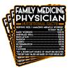 (4Pcs) Family Medicine Physician Vinyl Decal Sticker  Nutritional Facts Quote for Laptops, Water Bottles, Cars  Gift for Coworker, Office, Birthday, Christmas  Waterproof Vinyl Sticker view 1