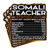(4Pcs) Somali Teacher Vinyl Decal Sticker  Nutritional Facts Quote for Laptops, Water Bottles, Cars, Bumpers, Toolboxes  Gift for Coworker, Office, Birthday, Christmas  Waterproof Vinyl, Easy Peel view 1