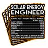 (4Pcs) Solar Energy Engineer Vinyl Decal Sticker  Nutritional Facts Quote for Laptops, Water Bottles, Cars  Gift for Coworker, Office, Birthday, Christmas  Waterproof Vinyl Sticker view 1