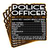 (4Pcs) Police Officer Vinyl Decal Sticker  Nutritional Facts Quote for Laptops, Water Bottles, Cars, Bumpers, Toolboxes  Gift for Coworker, Office, Birthday, Christmas  Waterproof Vinyl, Easy Peel view 1