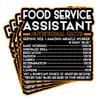 (4Pcs) Food Service Assistant Vinyl Decal Sticker Nutritional Facts Quote for Laptops, Water Bottles, Cars Gift for Coworker, Office, Birthday, Christmas Waterproof Vinyl Sticker view 1