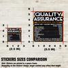 (4Pcs) Quality Assurance Vinyl Decal Sticker  Nutritional Facts Quote for Laptops, Water Bottles, Cars, Bumpers, Toolboxes  Gift for Coworker, Office, Birthday, Christmas  Waterproof Vinyl Sticker view 2