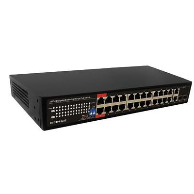 0E-24PRJ45E 28-Port Gigabit Extended Range PoE Switch, 24-Port PoE with 4-Port Uplink