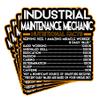 (4Pcs) Industrial Maintenance Mechanic Vinyl Decal Sticker  Nutritional Facts Quote for Laptops, Water Bottles, Cars  Gift for Coworker, Office, Birthday, Christmas  Waterproof Vinyl Sticker view 1