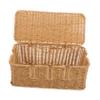 Cabilock Imitation Rattan Cable Management Box Decorative Desk Cord Organizer for Power Strips and Multi-Device Charging Large Size Open Slots Home and Office Use view 1