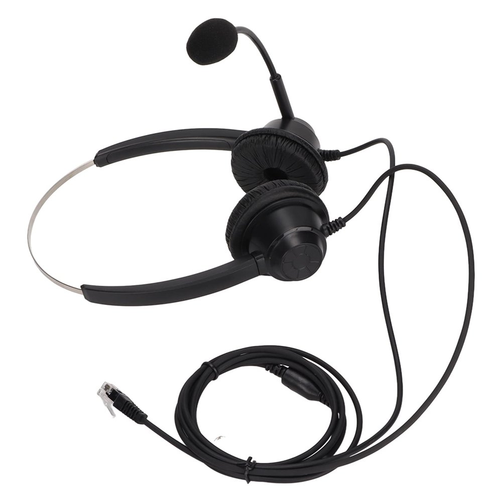 Keenso Ergonomic Binaural Phone Headphone, Noise Canceling Double Sided Headset - Ultra Durable Headset for Call Centers, Online Courses