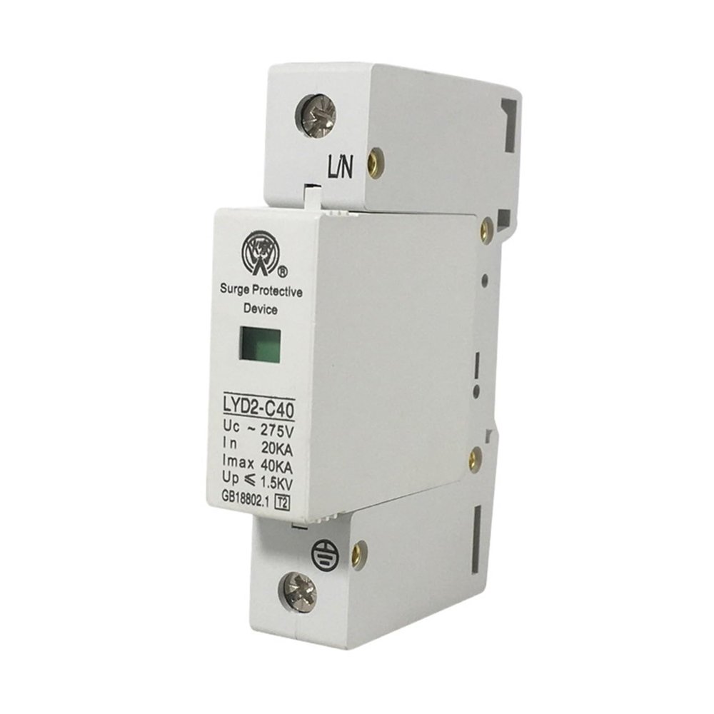 1PCS C40-1P 20KA~40KA ~275V 385V 420V AC SPD House Surge Protector Protective Low-Voltage Arrester Device Protection(275V)