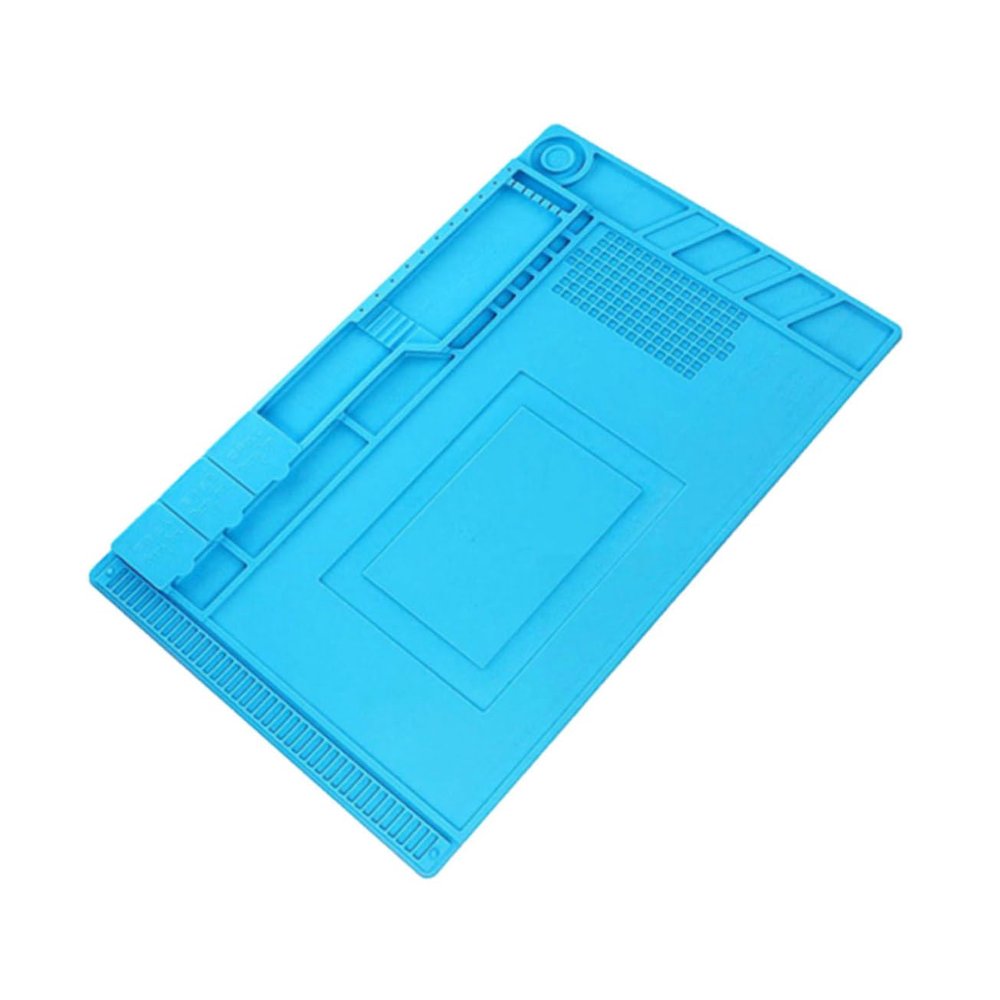 jojofuny Silicone Heat-Resistant Repair Mat for Electronics Blue Magnetic Working Pad for Precision Tool Repairs for Phone and Computer Maintenance