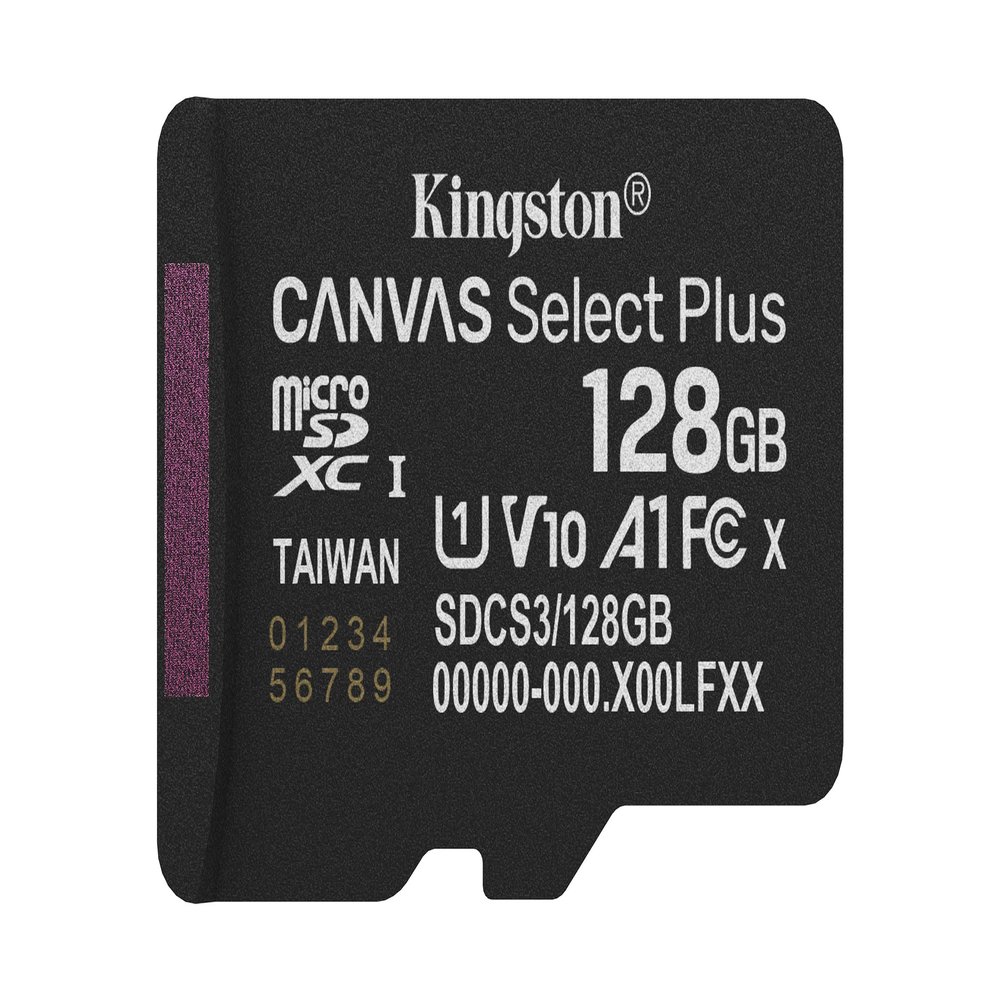 Kingston Canvas Select Plus Micro SD Memory Card 128GB MicSDXC Gen3 150R A1 SD Adapter Not Included - SDCS3/128GBSP