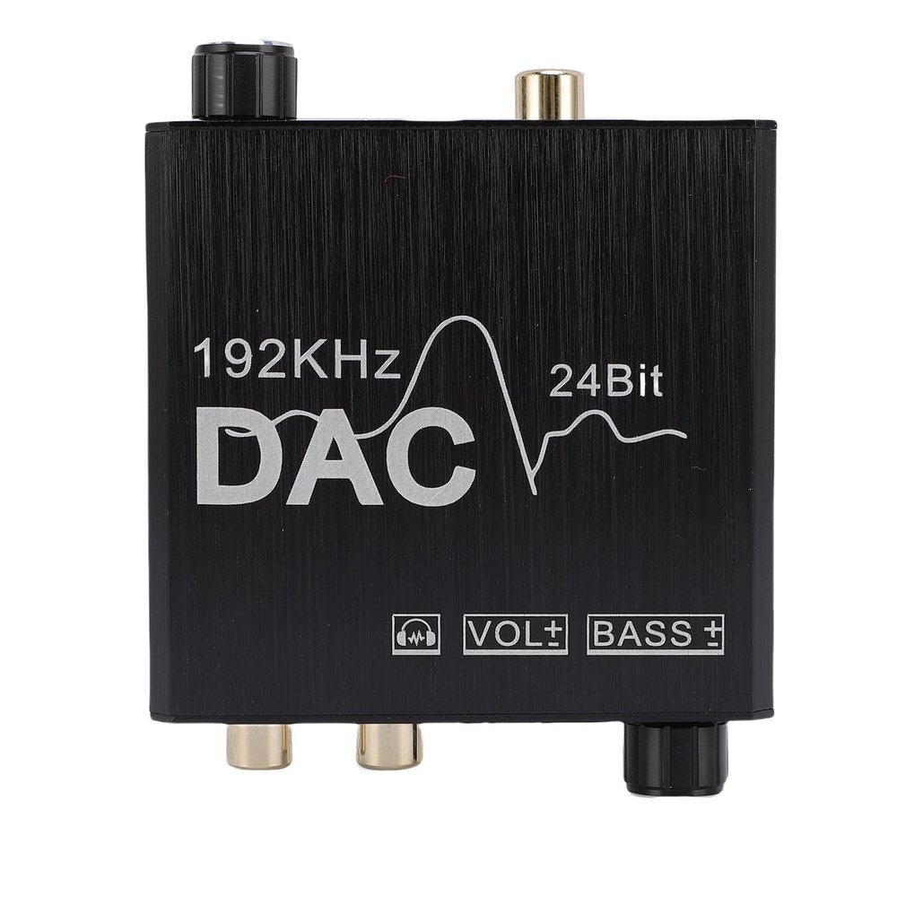 Wisoqu 192KHz Digital to Analog Audio Converter, Digital to Analog Sound Converter with Bass Adjustment Knob, 3.5mm Adapter, Eliminate Noise of no Input Signal