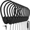 Maeline Black Wired Headphones with Microphone, Bulk 20 Pack On-Ear Headsets with 3.5mm Jack  Leatherette Cushions, Adjustable, Stackable, Ideal for Classrooms, Offices, Remote Work, Testing view 1