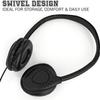 Maeline Black Wired Headphones with Microphone, Bulk 20 Pack On-Ear Headsets with 3.5mm Jack  Leatherette Cushions, Adjustable, Stackable, Ideal for Classrooms, Offices, Remote Work, Testing view 3