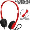 Maeline Bulk Headphones with Microphone, 50 Pack Multicolor Wired On-Ear Headsets  3.5mm Jack, Leatherette Cushions, Adjustable Headband  for Classrooms, Libraries, Remote Learning, Office view 2