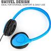 Maeline Bulk Headphones with Microphone, 50 Pack Multicolor Wired On-Ear Headsets  3.5mm Jack, Leatherette Cushions, Adjustable Headband  for Classrooms, Libraries, Remote Learning, Office view 3