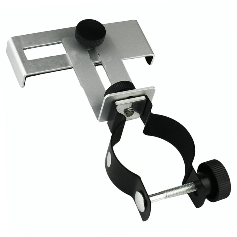 STOBOK Phone Photography Bracket Mount for Binoculars Monoculars Microscopes All Metal Construction Fits Eyepiece Tripod Interface Lightweight Easy Assembly Silver