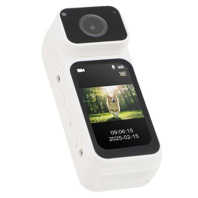 Wisoqu 2.7K Body Camera with Audio and Video Recording, Wearable Magnetic Camcorder with 32GB Memory, 1.47 Inch HD Display and 180 Rotating Lens (White)