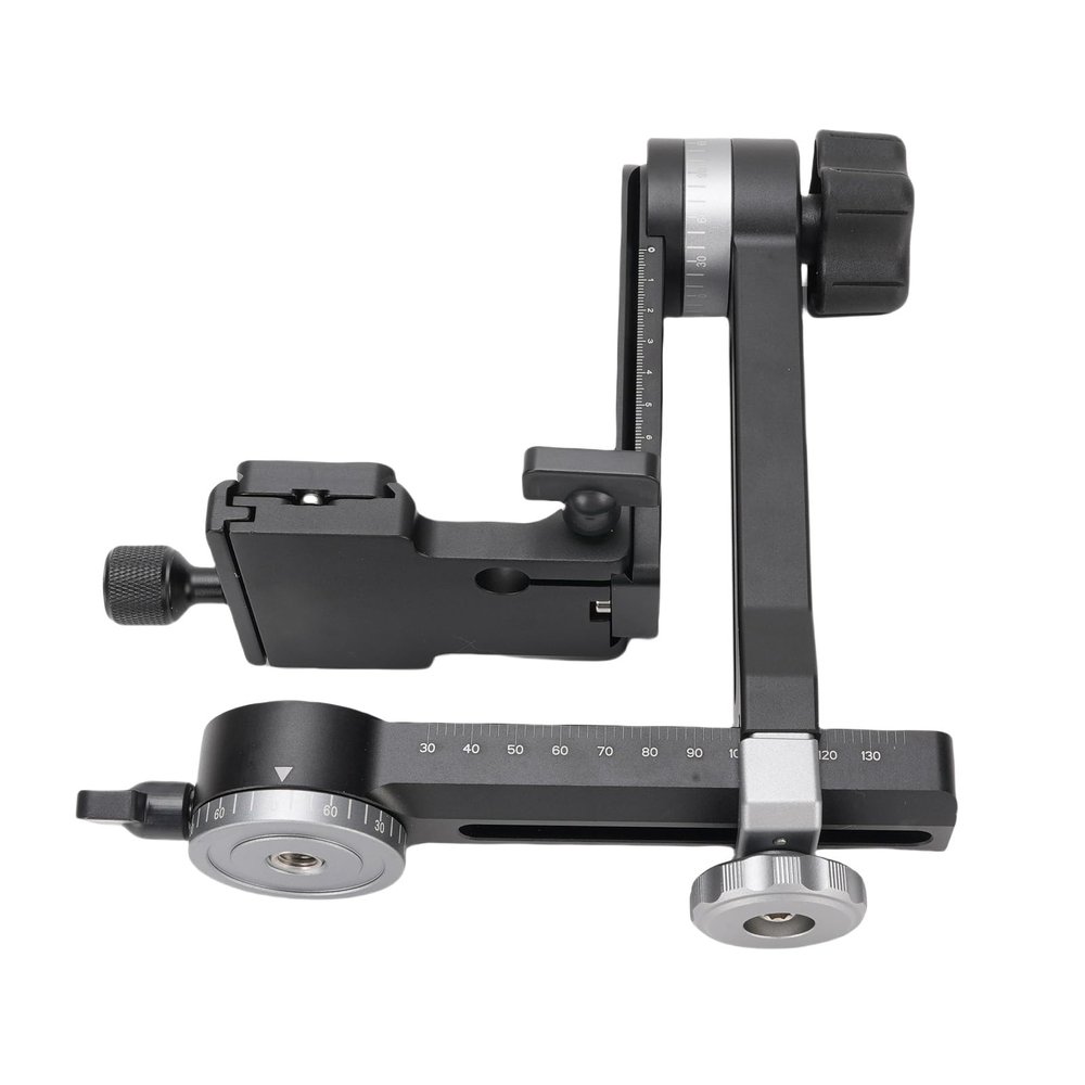 Zunate 3 Axis Handheld Camera Stabilizer Head with 360 Rotation Base, Horizontally Adjustable Arm Quick Release Plate Aluminum Alloy Construction for DSLR and Mirrorless