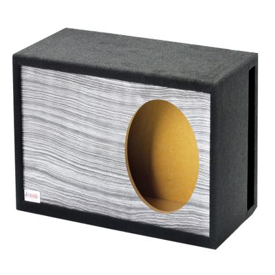 Atrend 12" Single Vented SPL- Platinum Wood Grain with Liquid Ink Hyrdrographics - USA Made with Heavy Duty Construction Subwoofer Box | Tuned to 35HZ | Pro-Tuned Bass Performance Proudly U.S.A.