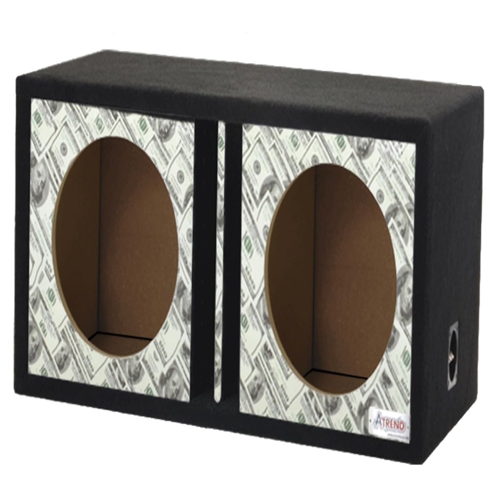 12" Single Vented- Bankroll with Liquid Ink Hyrdrographics - USA Made with Heavy Duty Construction Subwoofer Box | Tuned to 35HZ | Pro-Tuned Bass Performance by Atrend - Proudly U.S.A. Built