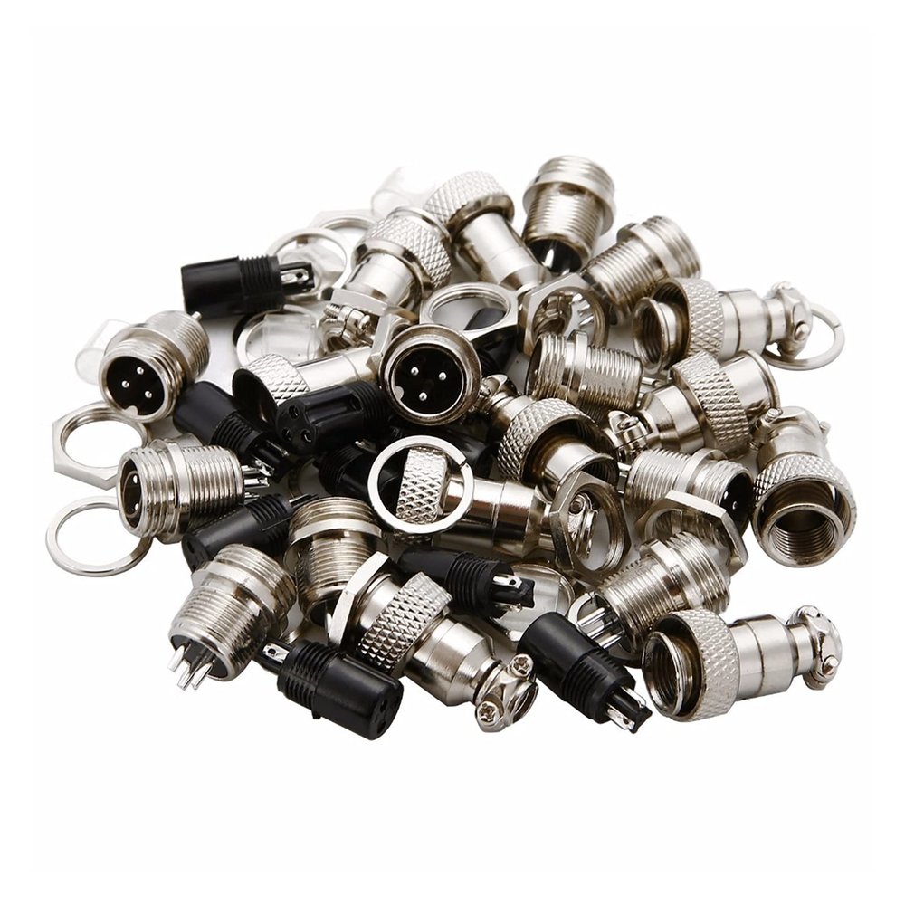 lowmountainswere 10 Set GX12 2/3/4/5/6 Pins 12mm Aviation Male + Female Socket Connector Fit Fit Compatible Computer Automation Measure Control System(2 Pin)
