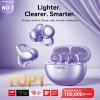 Kinglucky Upgraded Clip-On Earbuds Comfortable fit & Crystal-clear Sound, 50H Playtime Open Ear Buds Bluetooth 6.0 Wireless Headphones for Women Ideal for Small Ears, Sports & Workouts, Glasses Purple view 2