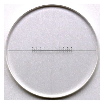 Lab Microscope Accessories 935 0.1mm Ruler Micrometer Reticle Inside and Outside Micrometer for Microscope(Diameter 24mm)