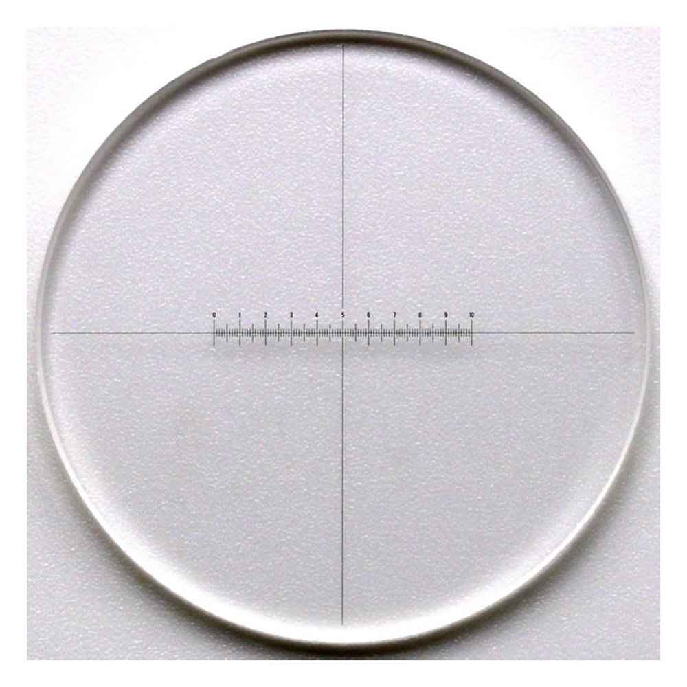 Lab Microscope Accessories 935 0.1mm Ruler Micrometer Reticle Inside and Outside Micrometer for Microscope(Diameter 24mm)
