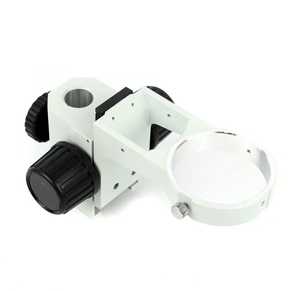 Lab Microscope Accessories Big Size Heavy Duty Adjustable Boom Large Table Stand 76mm Ring Holder, for Lab Industrial Stereo Microscope Camera(Focuse Holder White)