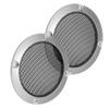 Edinstry 2pcs for 3 Speaker Grille Cover Mesh Trim Round Subwoofer Grille Horn Protective Guard Silver Tone Car Auto Stereo Accessory for Auto Car view 1