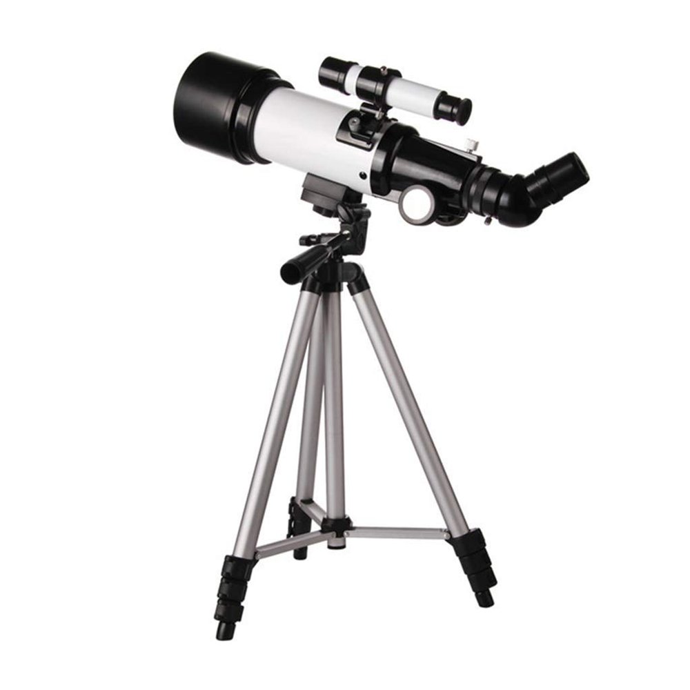 336X Astronomical Refractor Telescope for Kids Beginners Adults, 50-100mm Portable Space Monoscope, White with Phone Fra
