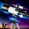 336X Astronomical Refractor Telescope for Kids Beginners Adults, 50-100mm Portable Space Monoscope, White with Phone Fra view 4
