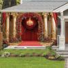 10X10ft Red Rose Background Floral Backdrop, Romantic Red Rose Photography Backdrop Floral Wall Background for Weddings Bridal Showers Anniversary Party Photo Booth Props, Red-4 view 2