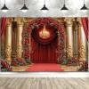 10X10ft Red Rose Background Floral Backdrop, Romantic Red Rose Photography Backdrop Floral Wall Background for Weddings Bridal Showers Anniversary Party Photo Booth Props, Red-4 view 4