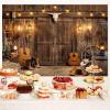 10X10ft Western Cowboy Backdrop Rustic Wood Backdrop, Wood Barn Door Photography Background Western Party Decorations Birthday Party Baby Shower Decor Banner Photo Booth Props, Brown-3 view 3